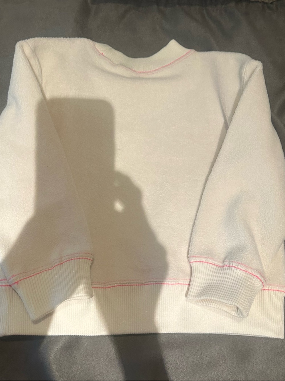 Billieblush White Sweatshirt with Pink Unicorn Mane and Teal Heart Eyes - Picture 3 of 4